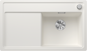 Blanco Zenar 45 S-F 523816 Enkele Keukenspoelbak Rechts Silgranit Wit Inclusief Draaiknopbediening Vlakbouw Of Onderbouw