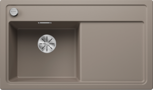 Blanco Zenar 45-S 523859 Enkele Keukenspoelbak Links Silgranit Tartufo Inclusief Draaiknopbediening Opbouw