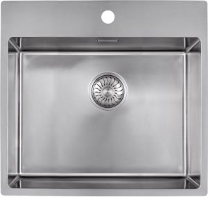 Caressi Basic Line 50 x 40 CABLPP50KR10 RVS Keukenspoelbak Met Kraangat Onderbouw-Vlakbouw-Opbouw