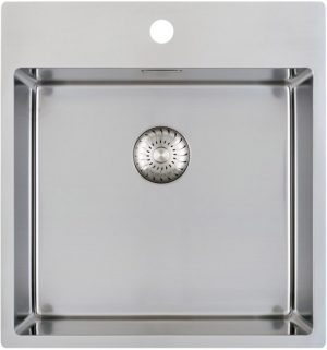 Caressi 45 x 40 CAPP45KR10 Keukenspoelbak Met Kraangat RVS Onderbouw - Vlakbouw - Opbouw