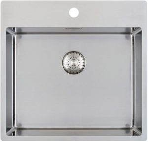 Caressi 50 x 40 CAPP50KR10 Keukenspoelbak Met Kraangat RVS Onderbouw - Vlakbouw - Opbouw