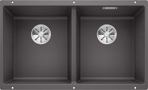 Blanco Subline 350/350-U 523575 Dubbele Keukenspoelbak Silgranit Rotsgrijs Onderbouw