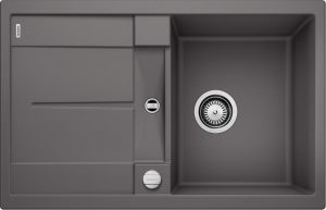 Blanco Metra 45 S 518868 Enkele Keukenspoelbak Silgranit Rotsgrijs Inclusief Draaiknopbediening Opbouw