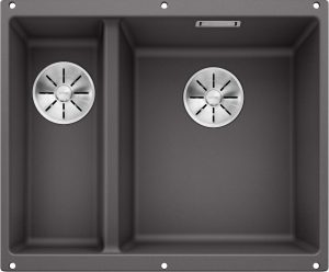 Blanco Subline 340/160-U 523559 Anderhalve Keukenspoelbak Rechts Silgranit Rotsgrijs Onderbouw