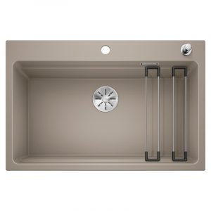 Blanco Etagon 8 525184 Silgranit Keukenspoelbak Tartufo Inclusief Draaiknopbediening Inclusief Rails Opbouw