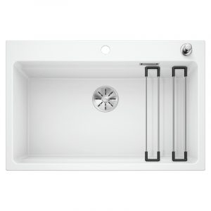 Blanco Etagon 8 525181 Silgranit Keukenspoelbak Wit Inclusief Draaiknopbediening Inclusief Rails Opbouw