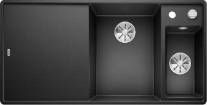 Blanco Axia III 6 S-F 523483 Anderhalve Keukenspoelbak Rechts Silgranit Antraciet Inclusief Draaiknopbediening Inclusief Houten Snijplank Vlakbouw Of Onderbouw