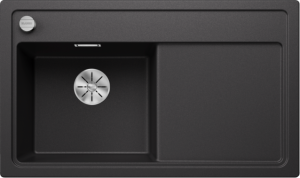 Blanco Zenar 45-S 523850 Enkele Keukenspoelbak Links Silgranit Antraciet Inclusief Draaiknopbediening Opbouw