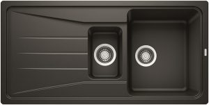 Blanco Sona 6 S 525975 Anderhalve Keukenspoelbak Silgranit Zwart Opbouw