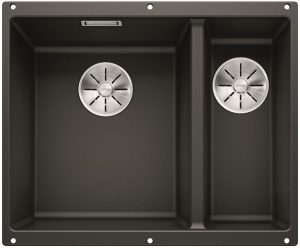 Blanco Subline 340/160-U 525985 Keukenspoelbak Links Silgranit Zwart Onderbouw