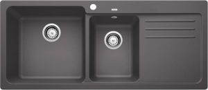 Blanco Naya 8 S 519655 Anderhalve Keukenspoelbak Links Silgranit Rotsgrijs Opbouw