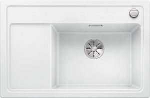 Blanco Zenar XL 6 S Compact 523778 Enkele Keukenspoelbak Rechts Silgranit Wit Inclusief Draaiknopbediening Opbouw