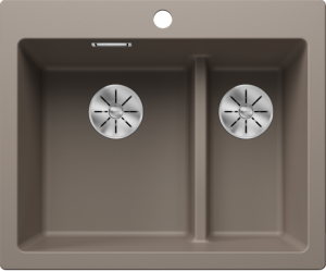 Blanco Pleon 6 Split 521696 Anderhalve Keukenspoelbak Links Silgranit Tartufo Opbouw