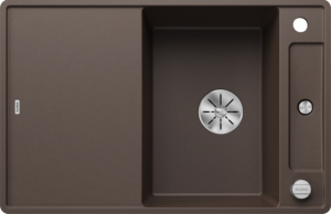 Blanco Axia III 45 S-F 523198 Keukenspoelbak Silgranit Café Inclusief Draaiknopbediening Inclusief Houten Snijplank Omkeerbaar Vlakbouw Of Onderbouw