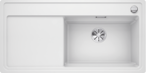 Blanco Zenar XL 6 S-F Steamerplus 524085 Enkele Keukenspoelbak Rechts Silgranit Wit Inclusief Draaiknopbediening Inclusief Houten Snijplank Vlakbouw Of Onderbouw