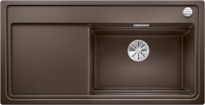 Blanco Zenar XL 6 S-F Steamerplus 524097 Enkele Keukenspoelbak Rechts Silgranit Café Inclusief Draaiknopbediening Inclusief Houten Snijplank Vlakbouw Of Onderbouw