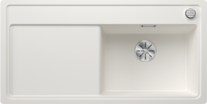 Blanco Zenar XL 6 S-F 523905 Enkele Keukenspoelbak Rechts Silgranit Wit Inclusief Draaiknopbediening Vlakbouw Of Onderbouw