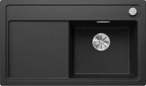 Blanco Zenar 45 S 523781 Enkele Keukenspoelbak Rechts Silgranit Antraciet Inclusief Draaiknopbediening Opbouw