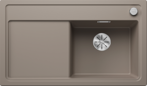 Blanco Zenar 45 S 523796 Enkele Keukenspoelbak Rechts Silgranit Tartufo Inclusief Draaiknopbediening Opbouw