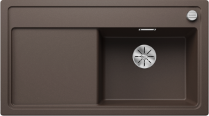Blanco Zenar 5 S-F 523878 Enkele Keukenspoelbak Rechts Silgranit Café Inclusief Draaiknopbediening Vlakbouw Of Onderbouw