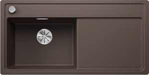 Blanco Zenar XL 6 S-F 523933 Enkele Keukenspoelbak Links Silgranit Café Inclusief Draaiknopbediening Vlakbouw Of Onderbouw