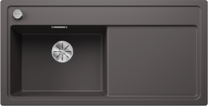 Blanco Zenar XL 6 S 523996 Enkele Keukenspoelbak Links Silgranit Rotsgrijs Inclusief Draaiknopbediening Opbouw