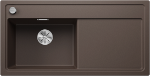 Blanco Zenar XL 6 S 524011 Enkele Keukenspoelbak Links Silgranit Café Inclusief Draaiknopbediening Opbouw