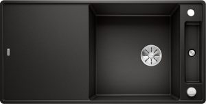 Blanco Axia III XL 6 S-F 525859 Keukenspoelbak Silgranit Zwart Inclusief Draaiknopbediening Inclusief Glazen Snijplank Omkeerbaar Vlakbouw Of Onderbouw