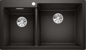 Blanco Pleon 9 525958 Anderhalve Keukenspoelbak Rechts Silgranit Zwart Onderbouw Of Opbouw