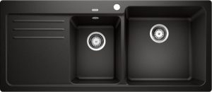 Blanco Naya 8 S 525946 Anderhalve Keukenspoelbak Rechts Silgranit Zwart Opbouw