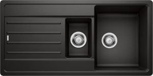 Blanco Legra 6 S 526086 Anderhalve Keukenspoelbak Silgranit Zwart Omkeerbaar Opbouw