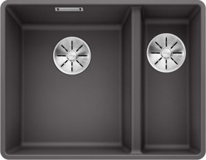 Blanco Subline 340/160-F 523569 Anderhalve Keukenspoelbak Silgranit Rotsgrijs Vlakbouw