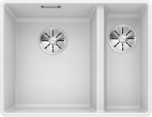 Blanco Subline 340/160-F 523571 Anderhalve Keukenspoelbak Silgranit Wit Vlakbouw