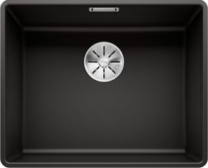 Blanco Subline 500-F 525994 Enkele Keukenspoelbak Silgranit Zwart Vlakbouw