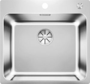 Blanco Solis 500-IF/A 526124 Enkele Keukenspoelbak RVS Inclusief Pushcontrol Bediening Vlakbouw Of Opbouw
