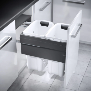 Hailo Laundry Carrier 50 - 66 liter 327082 Donker Grijs En Wit Frontdeurkasten