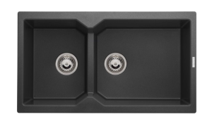 Reginox Breda 20 Black Silvery R33685 Anderhalve Keukenspoelbak Graniet Opbouw