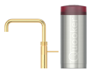 Quooker Fusion Square Gold Met Combi Boiler 3 in 1 Kokend Water Keukenkraan Goud 22FSGLD