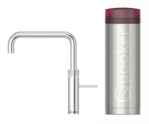 Quooker Fusion Square Chroom Met PRO3 Boiler 3 in 1 Kokend Water Keukenkraan 3FSCHR