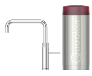 Quooker Fusion Square Chroom Met Combi Boiler 3 in 1 Kokend Water Keukenkraan 22FSCHR