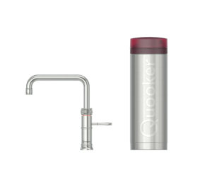 Quooker Classic Fusion Square RVS Met PRO3 Boiler 3 in 1 Kokend Water Keukenkraan Roestvrijstaal 3CFSRVS