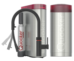 Quooker Flex Round Zwart Met Combi Boiler En Cube Boiler 5 in 1 Kokend Water Keukenkraan Ook Gekoeld Gefilterd En Bruisend Water 22XBLK Cube