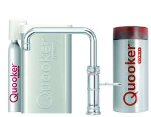 Quooker Classic Fusion Square Chroom Met Combi Boiler En Cube Boiler 5 in 1 Kokend Water Keukenkraan Ook Gekoeld Gefilterd En Bruisend Water  22CFSCHR Cube