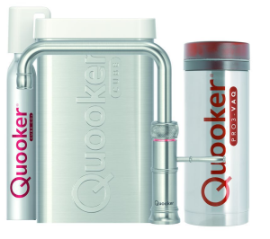 Quooker Classic Fusion Square RVS Met PRO3 Boiler En Cube Boiler 5 in 1 Kokend Water Keukenkraan Ook Gekoeld Gefilterd En Bruisend Water 3CFSRVS Cube