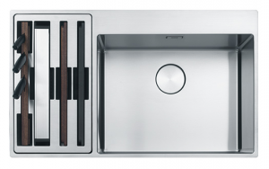 Franke Box Center 220-54-27 BWX 127.0587.644 Anderhalve Keukenspoelbak Rechts RVS Inclusief Accessoires Vlakbouw Of Opbouw 1270587644