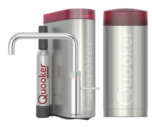 Quooker Fusion Square Chroom Met Combi+ Boiler En Cube Boiler 5 in 1 Kokend Water Keukenkraan Ook Gekoeld Gefilterd En Bruisend Water 22+FSCHR Cube