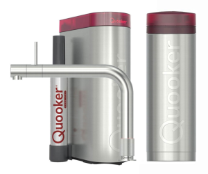 Quooker Front RVS Met PRO3 Boiler En Cube Boiler 5 in 1 Kokend Water Keukenkraan Ook Gekoeld Gefilterd En Bruisend Water 3FRONTRVS Cube