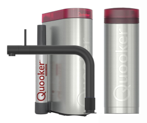 Quooker Front Zwart Met PRO3 Boiler En Cube Boiler 5 in 1 Kokend Water Keukenkraan Ook Gekoeld Gefilterd En Bruisend Water 3FRONTBLK Cube