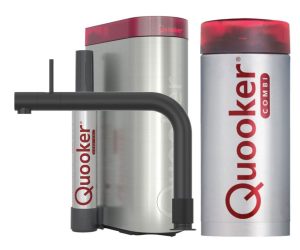 Quooker Front Zwart Met Combi+ Boiler En Cube Boiler 5 in 1 Kokend Water Keukenkraan Ook Gekoeld Gefilterd En Bruisend Water 22+FRONTBLK Cube