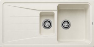 Blanco Sona 6 S 527154 Anderhalve Keukenspoelbak Silgranit Zacht Wit Omkeerbaar Opbouw